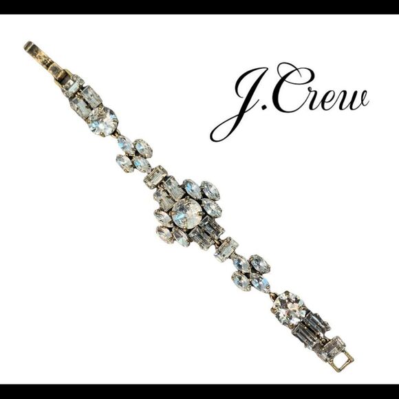 J. Crew Vintage clear crystal rhinestone bracelet - Picture 1 of 13